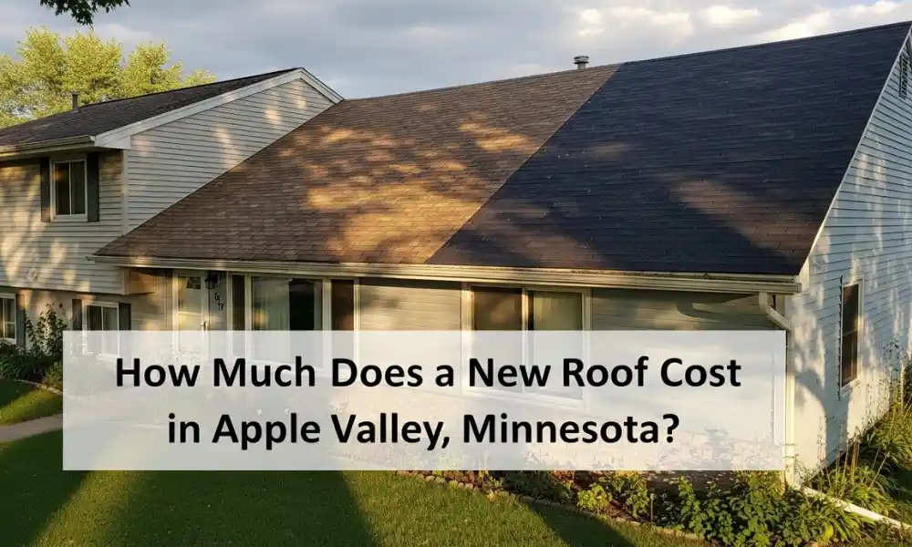 Design real blogpost featured images for "How Much Does a New Roof Cost in Apple Valley, Minnesota?"
